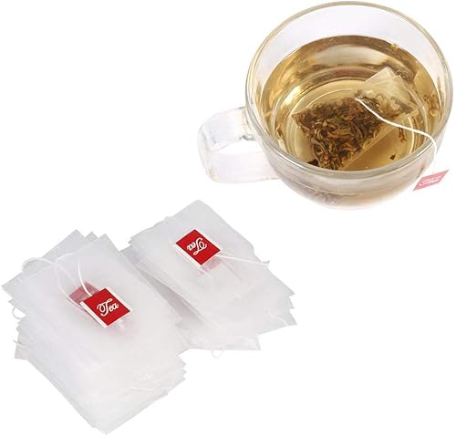 Bolsas de nylon para té de hojas sueltas, 100 unidades, infusor de té vacío, filtro de especias y hierbas, bolsas con hilo doméstico. 2.8 x 2.4 in
