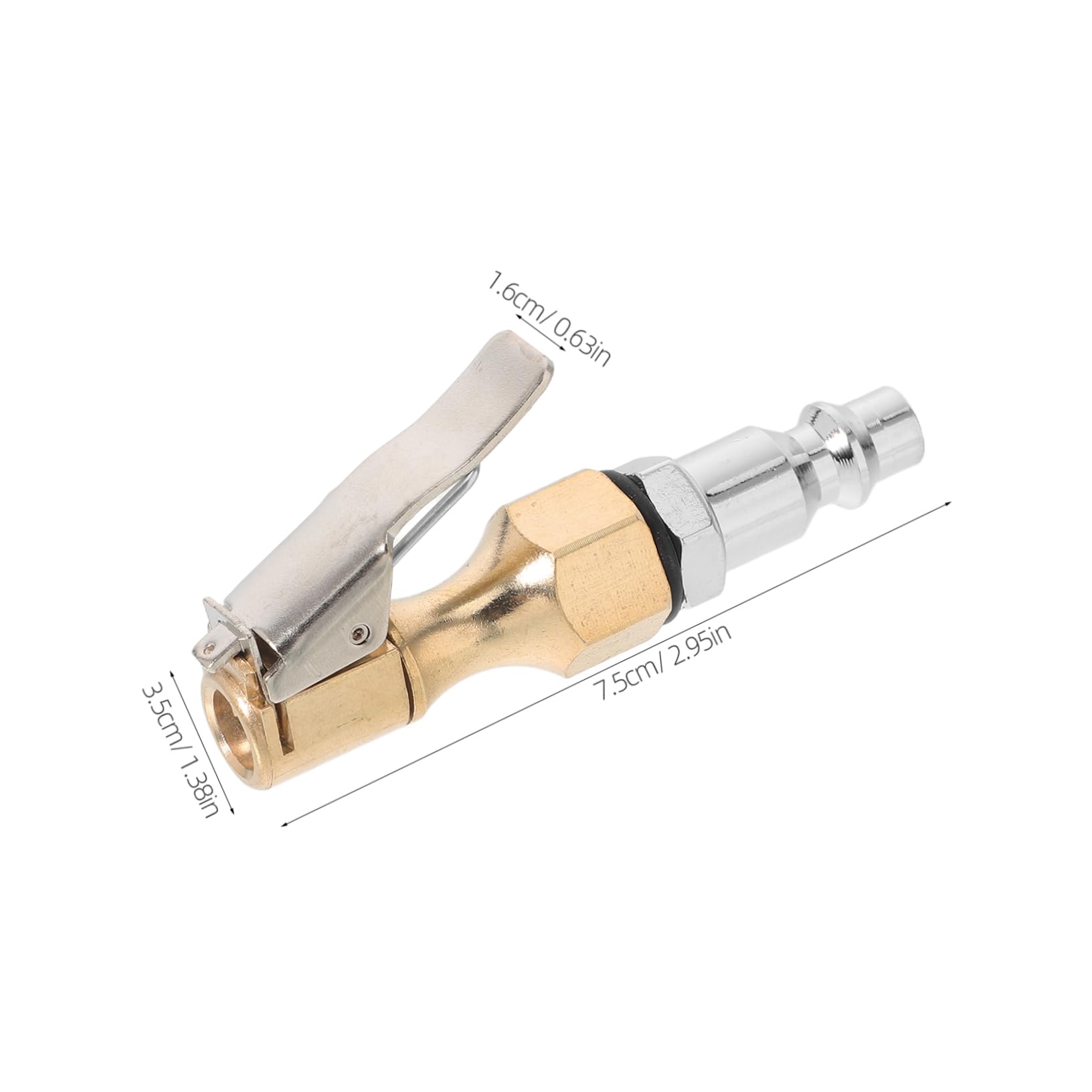 OUNONA Heavy Duty Brass Air Chuck with Clip Quick Connect Inflator Fitting for Tire Inflator and Pressure Gauge Compatibility for All Vehicle Types