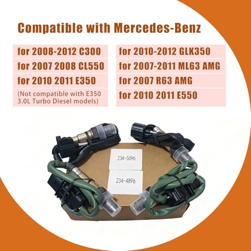 Sensor de Oxígeno para Mercedes-Benz C300 CL550 E350 E550 GLK350 ML63 AMG miniatura 2