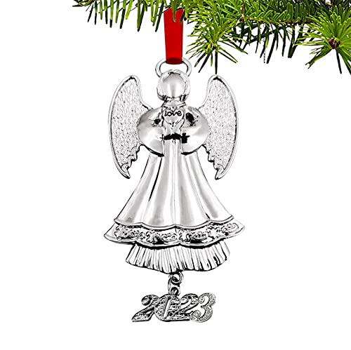 2023 Silver Angel Christmas Ornaments, Memorial Christmas Tree Ornament Decorations Thoughtful Bereavement Gifts Sympathy Gifts (Silver Angel-5) #TOP23