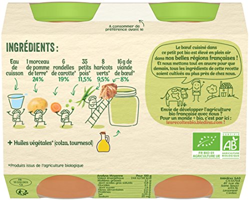 Blédina Les Récoltes Bio petits légumes du jardin boeuf 2 x 200gr – Image 3