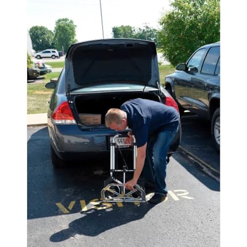 Carretilla plegable de mano de aluminio con ruedas de poliuretano miniatura 4