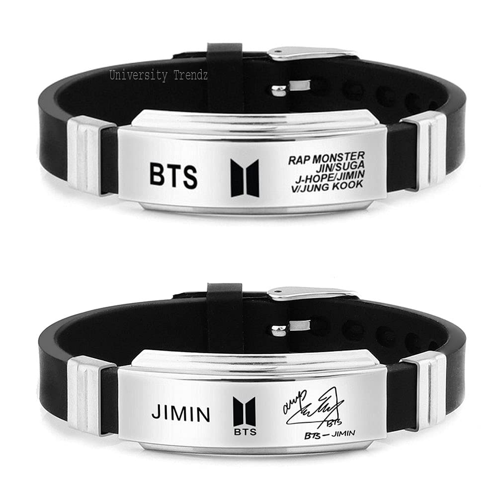 See full amazon price history chart for University Trendz BTS Exquisite Jimin Signature Printing Stainless Steel Silicon Wristband Unisex Bracelet (Pack of 2) For Unisex Adult University Trendz BTS Exquisite Jimin Signature Printing Stainless Steel Silicon Wristband Unisex Bracelet (Pack of 2) For Unisex Adult (B09HN5N7F9) Amazon Price History, Amazon Price Tracker