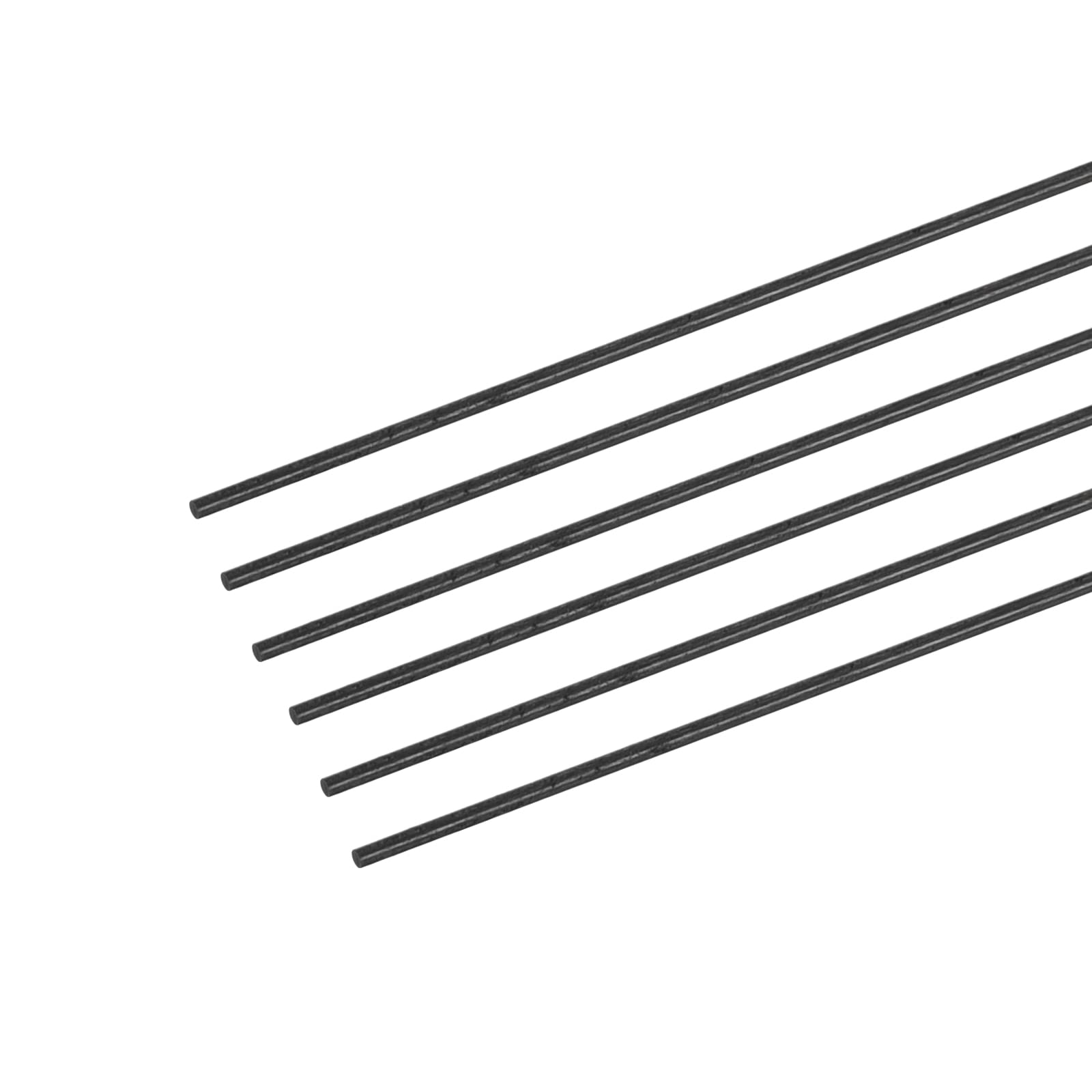sourcing map Fibre carbone Tige, 1,5mm x 300mm pour RC Avion Bricolage Outil Aile Tube Quadcopter Bras, Paquet de 6