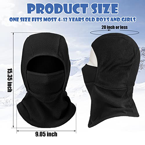Funtery 4 Pcs Winter Kids Balaclava Face Mask for Boy Girl Warm Windproof Fleece Face Mask for Skiing Cycling Gear2
