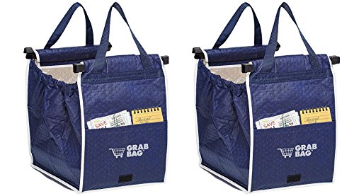 Insulated Reusable Grab Bag Grocery Shopping Tote Holds Up To 40 lbs (2)