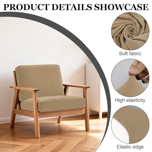 Image of BIETYONE 4Pcs Patio Stretch Cushion Covers,Outdoor Sofa Replacement Cover Slipcovers for Patio Furniture Cushion Covers, Washable Reusable Furniture Protector