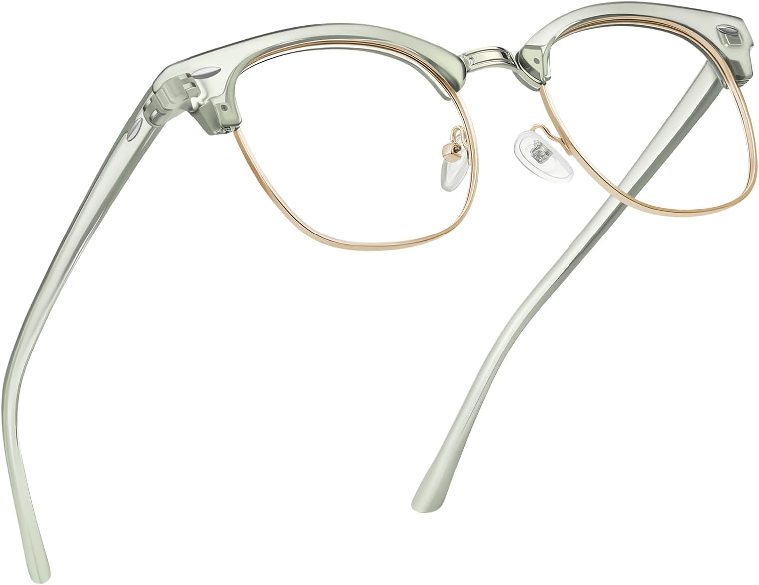 Blue Light Blocking Glasses Vintage Half Frame UV Clear Lens Anti Eyestrain Computer Gaming Glasses for Men Women