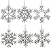 Set of 6 Handmade Snowflake Iron and Glass Pendant Christmas Ornaments, 6 Inches - Ideal decorations for 25th Anniversary