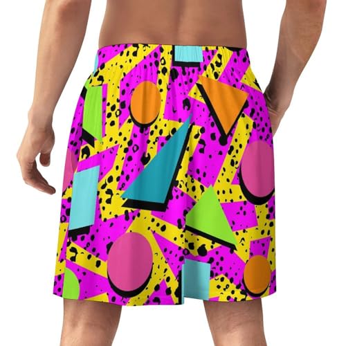 Retro 80s 90s Pattern Men's Shorts Pajama Sleepwear Swim Trunks Funny Swimsuit3