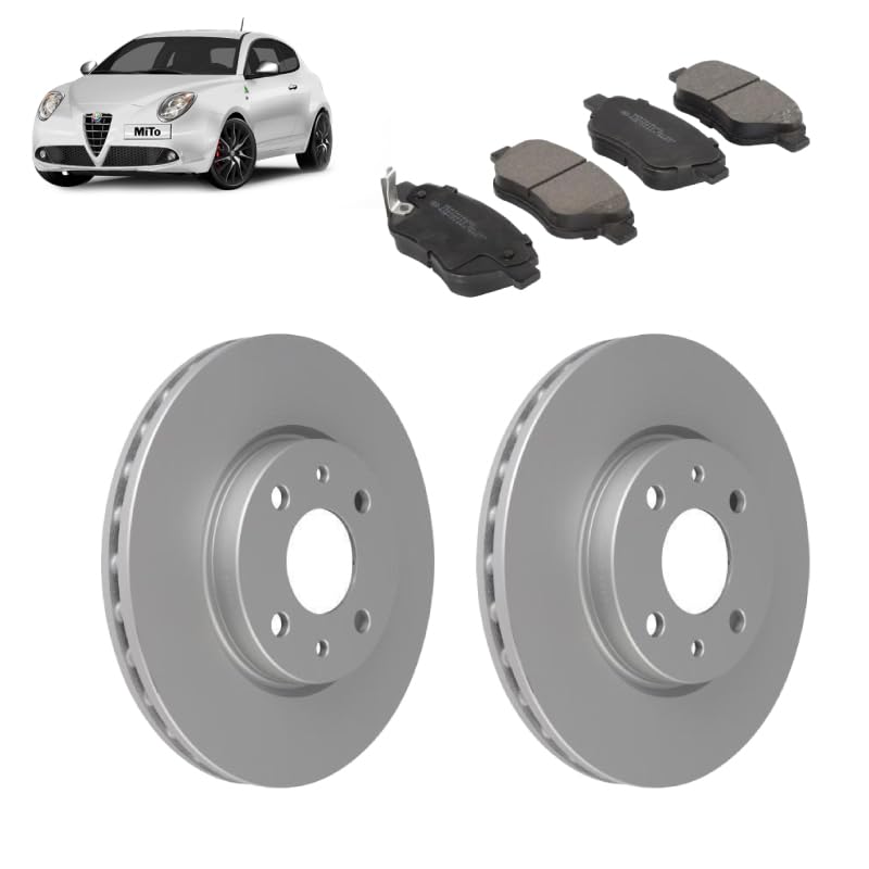 Kit dischi e pastiglie freno anteriori compatibile con Alfa Romeo Mito 2008-2018