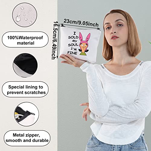 WZMPA Louise Belcher Fans Cosmetic Makeup Bag Bob's Family Inspired Gifts I Sold My Soul I'm Fine Burgers Cartoon Zipper Pouch Bag for Women Fans Sold My Soul - Image 2