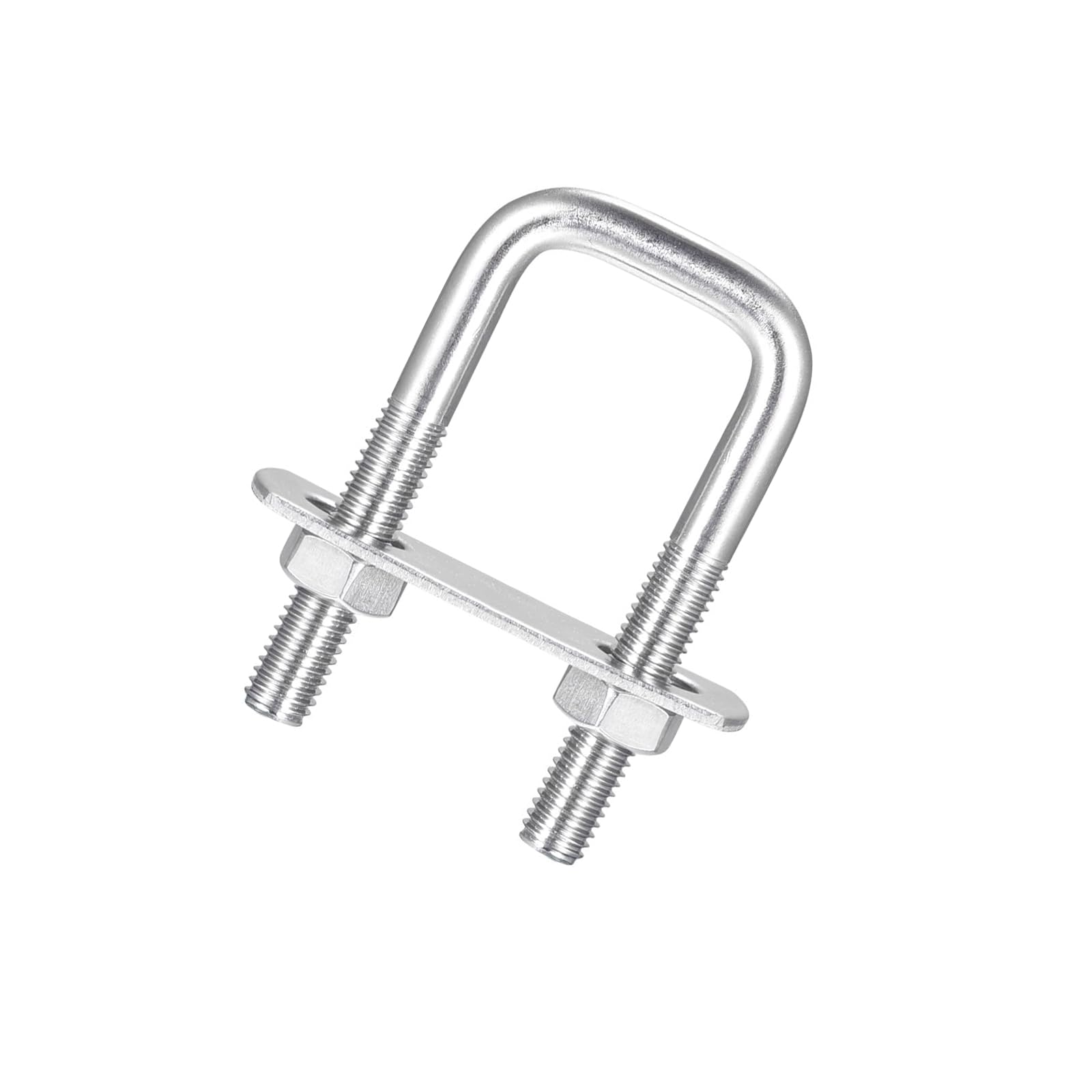 Unifizz Square U-Bolt,3 Set 304 Stainless Steel M8 U Bolts 30mm(1.18") Inner Width 60mm Length with Nuts and Frame Plate for Automobiles Boat Trailer