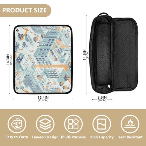 Bolsa de viaje 2 en 1 para planchas y rizadores con almohadilla resistente al calor impermeable miniatura 4