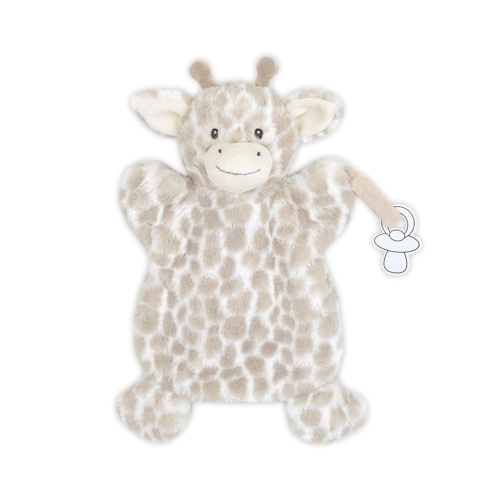 MON AMI Gentry Giraffe 12-Inch Pacifier Holder & Security Blanket for Girls, 12 inches x 8 inches x 3 inches