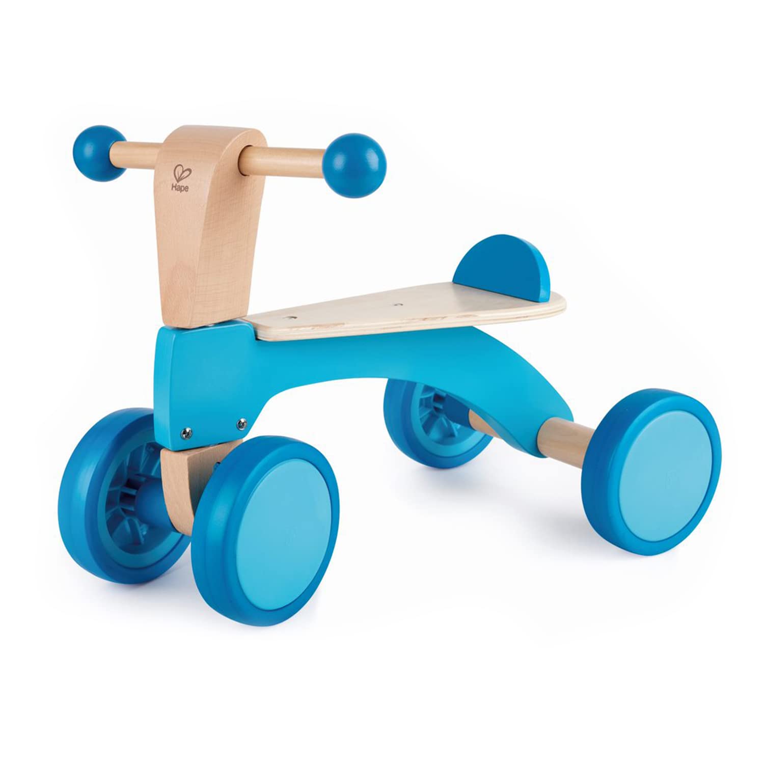 HapeScoot Around Ride On Wood Bike | Award Winning Four Wheeled Wooden Push Balance Bike Toy for Toddlers with Rubberized Wheels, Bright Green