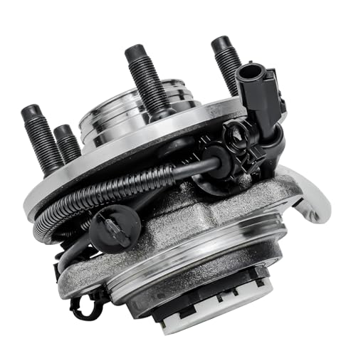 Image of Detroit Axle - 2pc 4WD Front Wheel Bearing Hub for 1998-2000 Ford Ranger Mazda B4000 [with 4-Wheel ABS] 5-Lug, Replacement 1999 Ranger B4000 Wheel Bearing and Hub Assembly