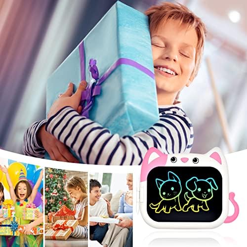 Qikaara Toddler Toys 10" LCD Writing Tablet for 2 3 4 5 6 Boys and Girls Cat Drawing Pad Travel Educational Toys for Kids Christmas Birthday Gifts for 2 3 4 5 6 Boys and Girls Pink