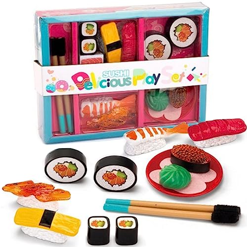 Authentic Japanese Sushi Bento Box Pretend Play Dinner Food...