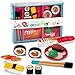 Liberty Imports Authentic Japanese Sushi Bento Box Pretend Play Dinner Food Set - 19 Piece Cutting Food Toy Play Set for Kids