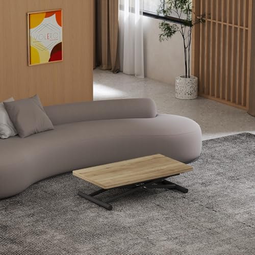 Table transformable gain de place Ulisse Medium en chêne avec hauteur réglable