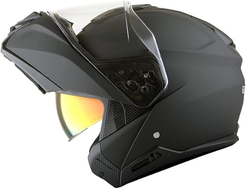 Miniatura 7 de Casco modular de cara completa para motocicleta de Martian, con doble visera abatible y protector solar HG362 Negro Mate