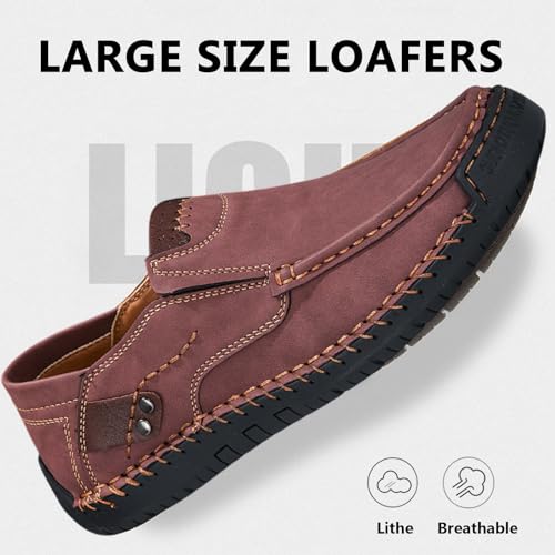 Men Shoes Casual Slip On Loafers Lightweight Classic Slippers Flat Suede Leather Sneakers for Walking Driving2
