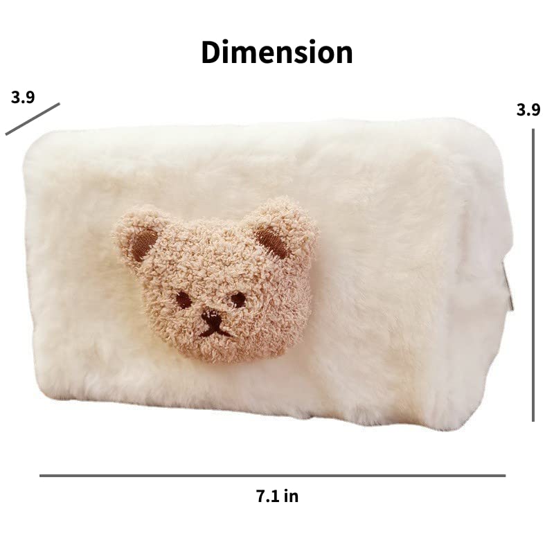 Miniatura 3 de Bolsa pequeña de cosméticos Kawaii linda bolsa de maquillaje estética Y2k bolsa de cosméticos para bolso (A-caqui)