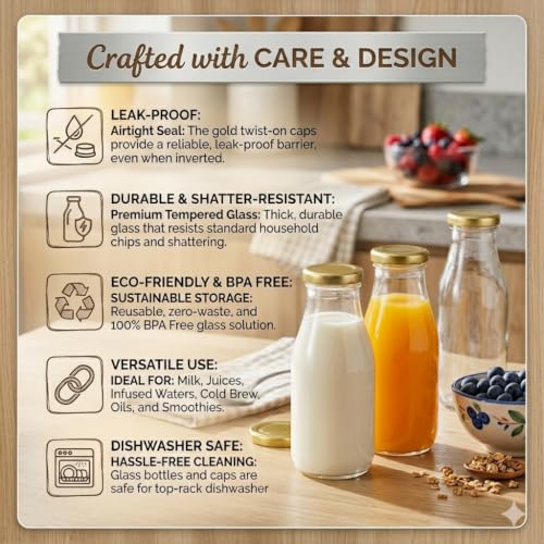 Image of Pure Source India Glass Bottle, 300ml, Set of 6, Clear