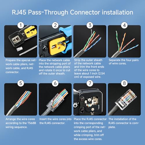 Conectores RJ45 Cat 6 Pass Through 50 unidades miniatura 6