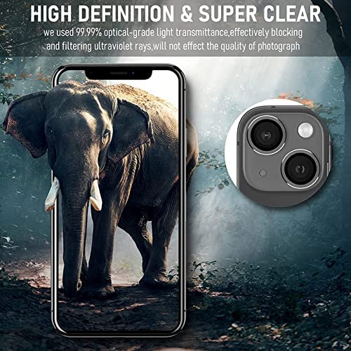 Image of Camera Lens Protector For iPhone 13 6.1 inch | For iPhone 13 Mini 5.4 inch (2 Set) Aluminum Alloy Edge Tempered Glass [HD Clear] Camera Protector-Blue
