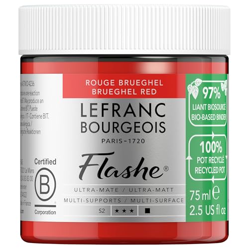 Lefranc Bourgeois Flashe Bio Based Peinture acrylique Pot de 75ml Rouge Brueghel Série 2