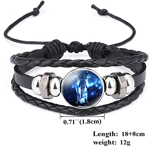 MECETA Adjustable Elephant Braided Leather Bracelet - Cute Bangle Bracelets Jewelry for Women, The Best Gifts for Women(Red)3