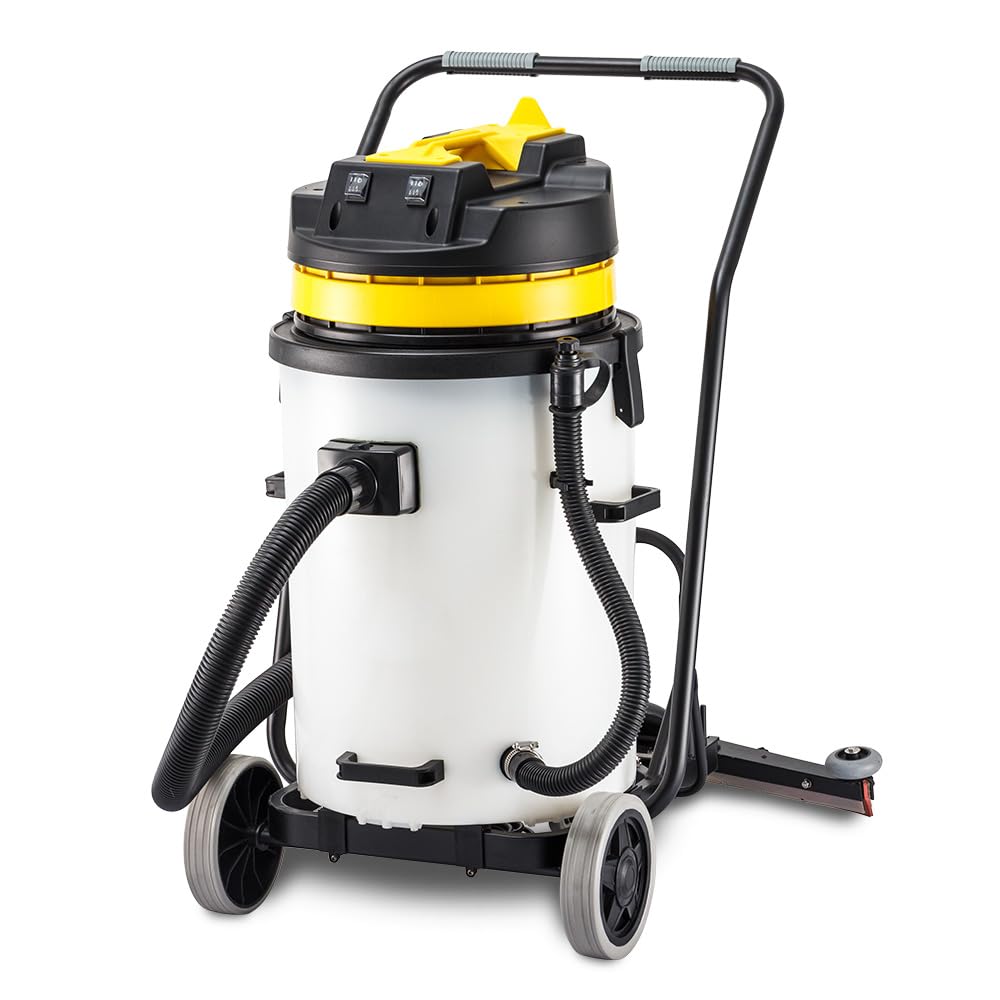 Nass und Trockensauger HL 60SB – Industriesauger, leistungsstarkes Saugsystem mit 2x1000W Motoren, 60L Fassungsvermögen, Schlauch & Wassersaugdüse - Reinigungsmaschine Boden