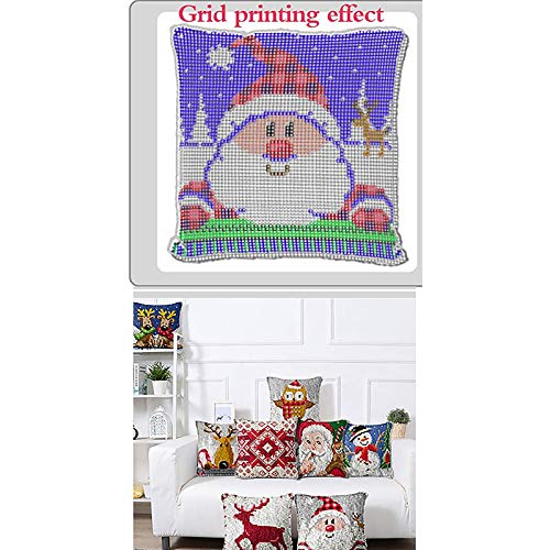 Image of ZFFLYH Latch Hook Pillow Kits for Adults Beginners Pre-Printed Cushion | Home Sofa Cushion Cover Preprinted Canvas Crochet Yarn Kits Needlework Crafts Festival Gift for Adults Beginner 17X17 Inch