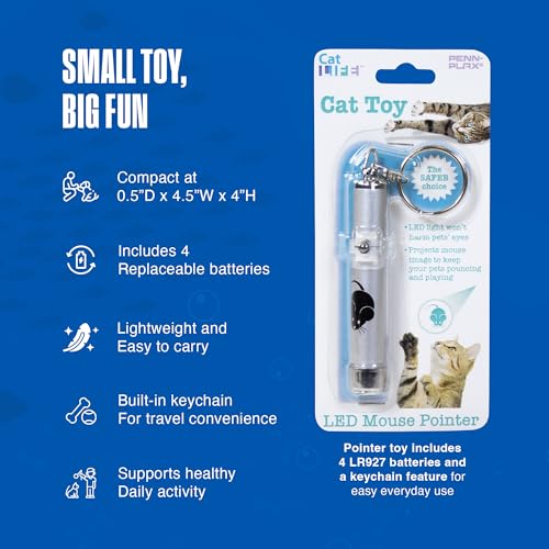 Image of Penn-Plax LED Mouse Projection Toy for Cats - Interactive Cat Toy with Moving Mouse LED Projection for Indoor Chase Play, Exercise, Activity, Mental Stimulation & Everyday Fun - 0.5 x 4.5 x 4 Inches