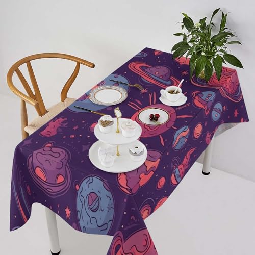 Nappe rectangulaire planète spatiale : la solution lavable aux repas salissants - 2