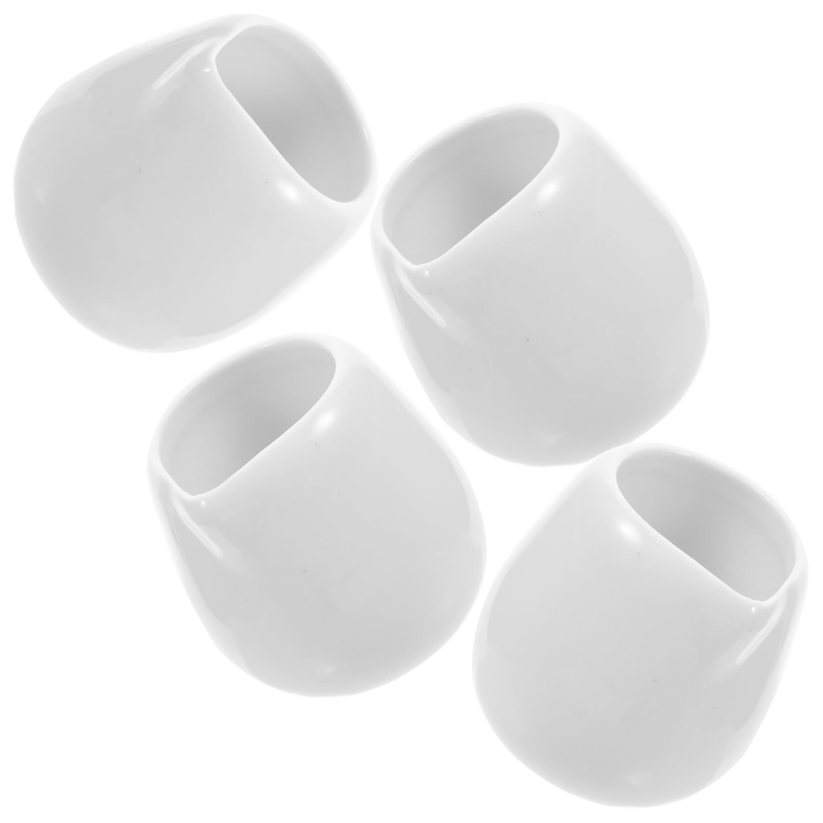 MAGICLULU 4pcs Salad Dressing Pourer Ceramic Gravy Sauce Boat Milk Jar with Spout