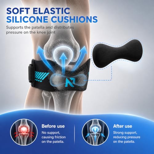 Patellar Tendon Support Strap, Figure-8 Silicone Knee Support, 1 Pack — view 3