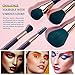 Jessup 15pcs Makeup Brushes Set Powder Foundation Eyeshadow Eyeliner Lip Contour Concealer Smudge Brush Tool (Blue/Darkgreen)