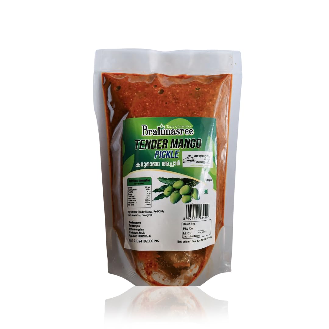 Brahmasree Tender Mango Pickle, 500g Stand-Up Pouch - Authentic Spicy & Tangy Indian Condiment, Perfect for Traditional Meals and Snacks (B0DCP3PRD9) Amazon Price History, Amazon Price Tracker