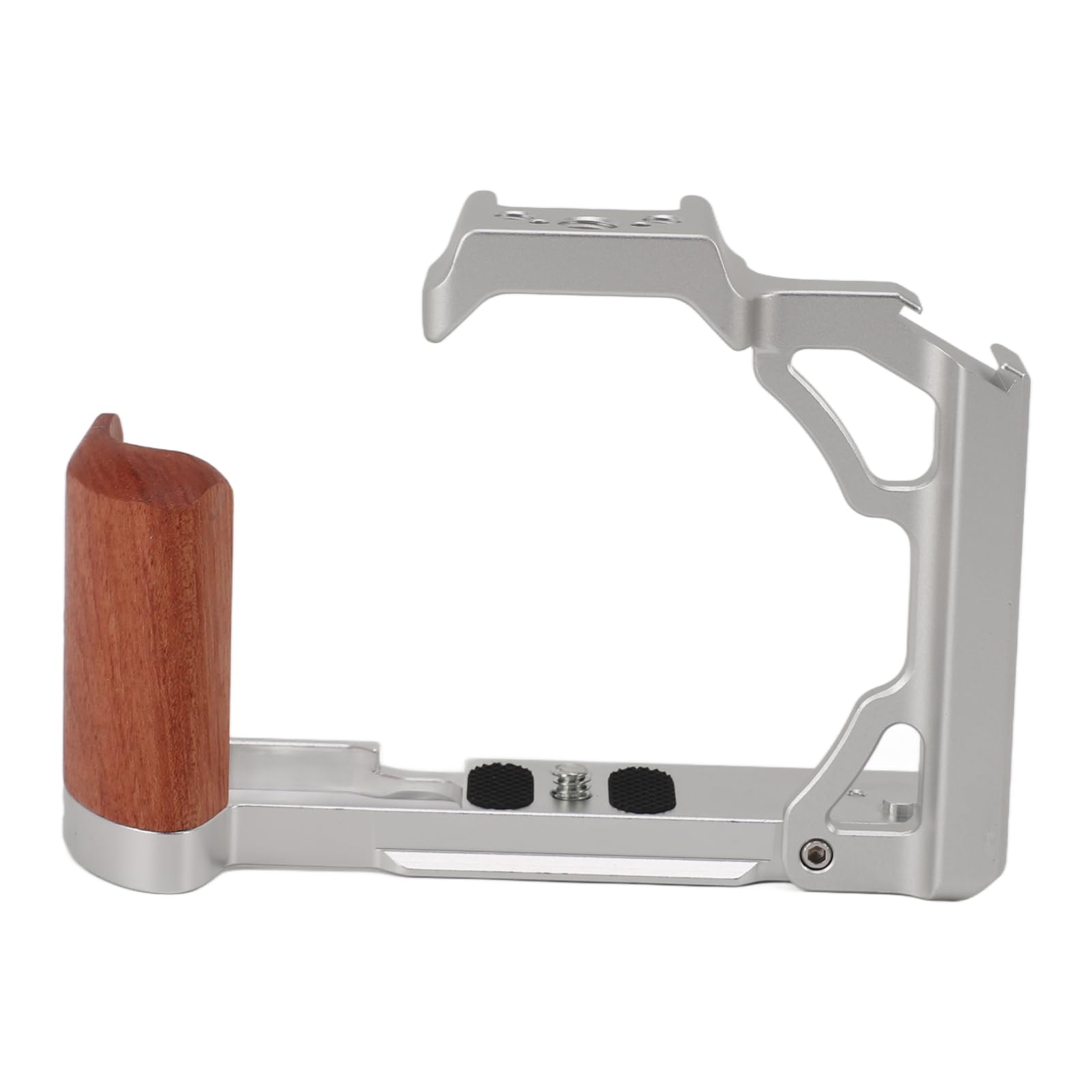 Generic Gabbia per Fotocamera con Manico in Legno per ZFC Lega di Alluminio Leggera Stabilizzazione Video Riprese All'aperto (SILVER)
