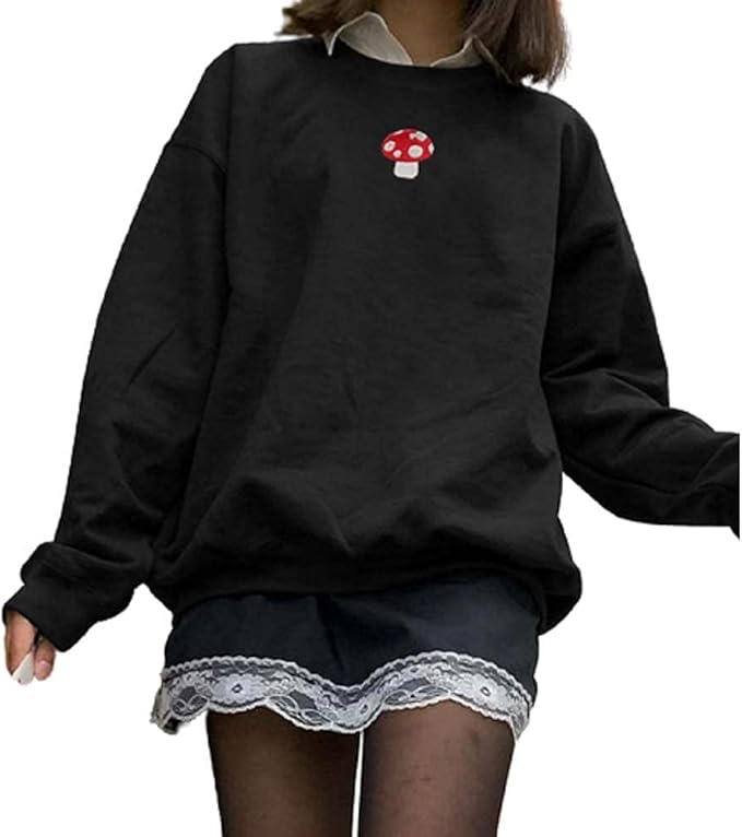 Madger Womens Cute Graphic Sweatshirts Pullover Casual Crewneck Long