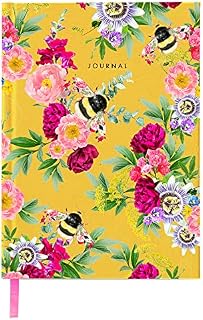 Lola Design - Wildlife Botanical Journal Notebook - Mixed Bee Notebook - Hardback Notebook A5 - Beautiful Stationery