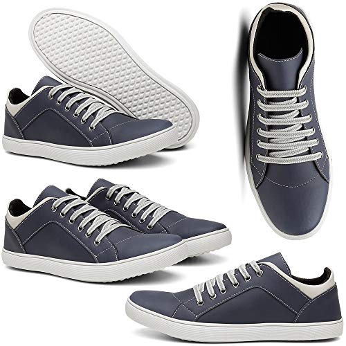 Kit 2 Pares Tênis Sapatênis Casual Masculino Conforto Sapato Macio Cor:Azul e Café;Tamanho:41