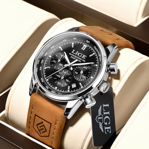 Image of LIGE Mens Roulette Wheel Watches Casino Themed Quartz Analog Watch 3ATM Waterproof Glowing Man Wrist Watches