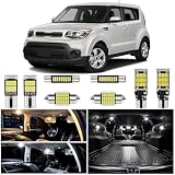 WIYBYDM 9PCS White LED Interior Lights Kit for Kia Soul 2014 2015 2016 2017 2018 2019 Map Dome Glove Box Vanity Mirror Trunk License Plate Lights Interior Bulbs Light Package + Install Tool