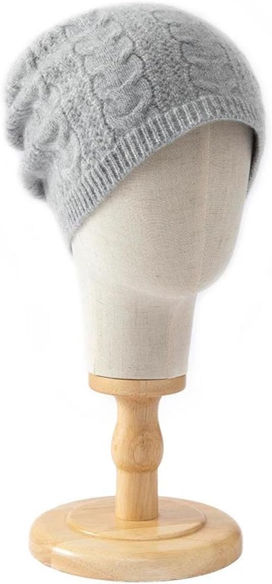 Beanie Hats Textured Wool Women Hat for Soft Thicken Warm Cap Casual