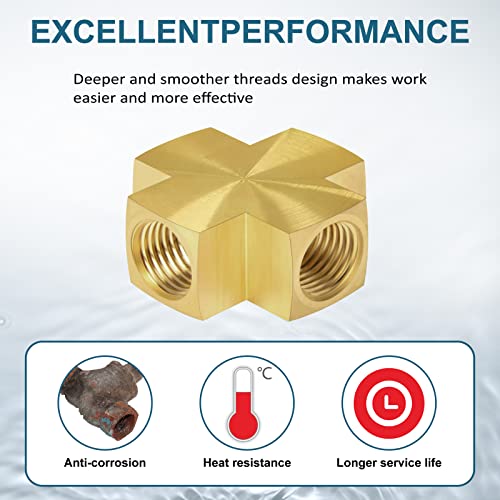 1/4 X 1/4 X 1/4 X 1/4 Inch Npt Female Thread Cross Pipe Fitting Barstock Cross 4 Way Connector Brass Pipe Fittings #TOP4