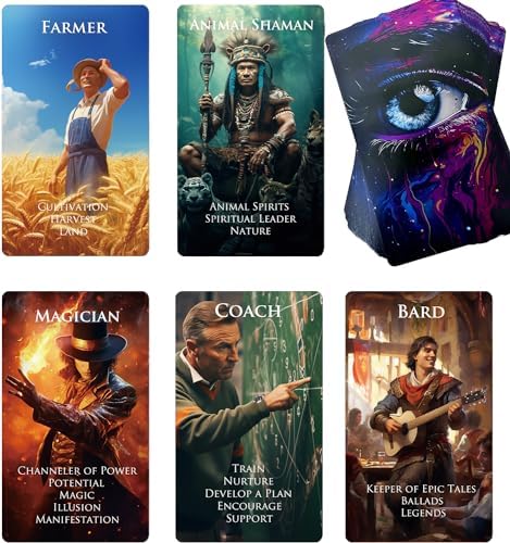 The Character Oracle Cards Deck - Tarot Cards for Who Questions, Beginner Oracle Deck, Foiled Oracle Cards with Meaning on Them -78 Role Cards